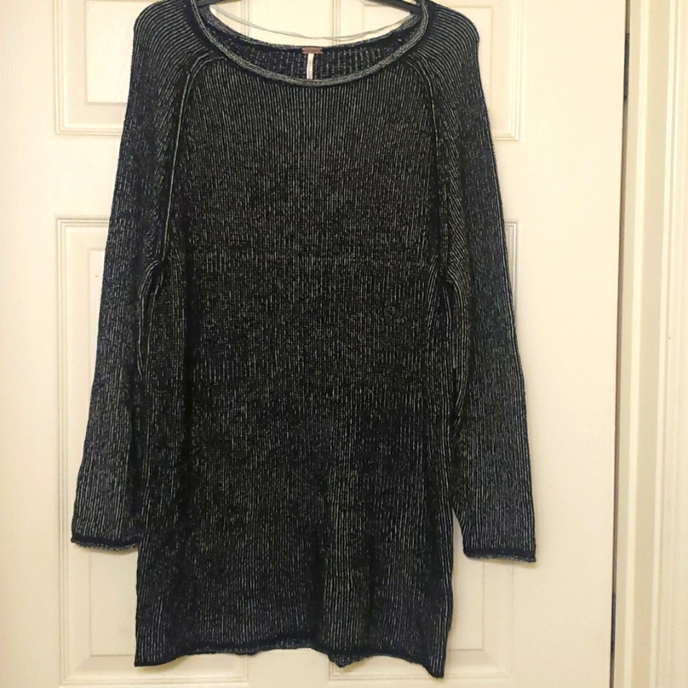 SALE!!! Free People Oversized Charcoal Gray Scoop Neck Sweater Long Sleeve